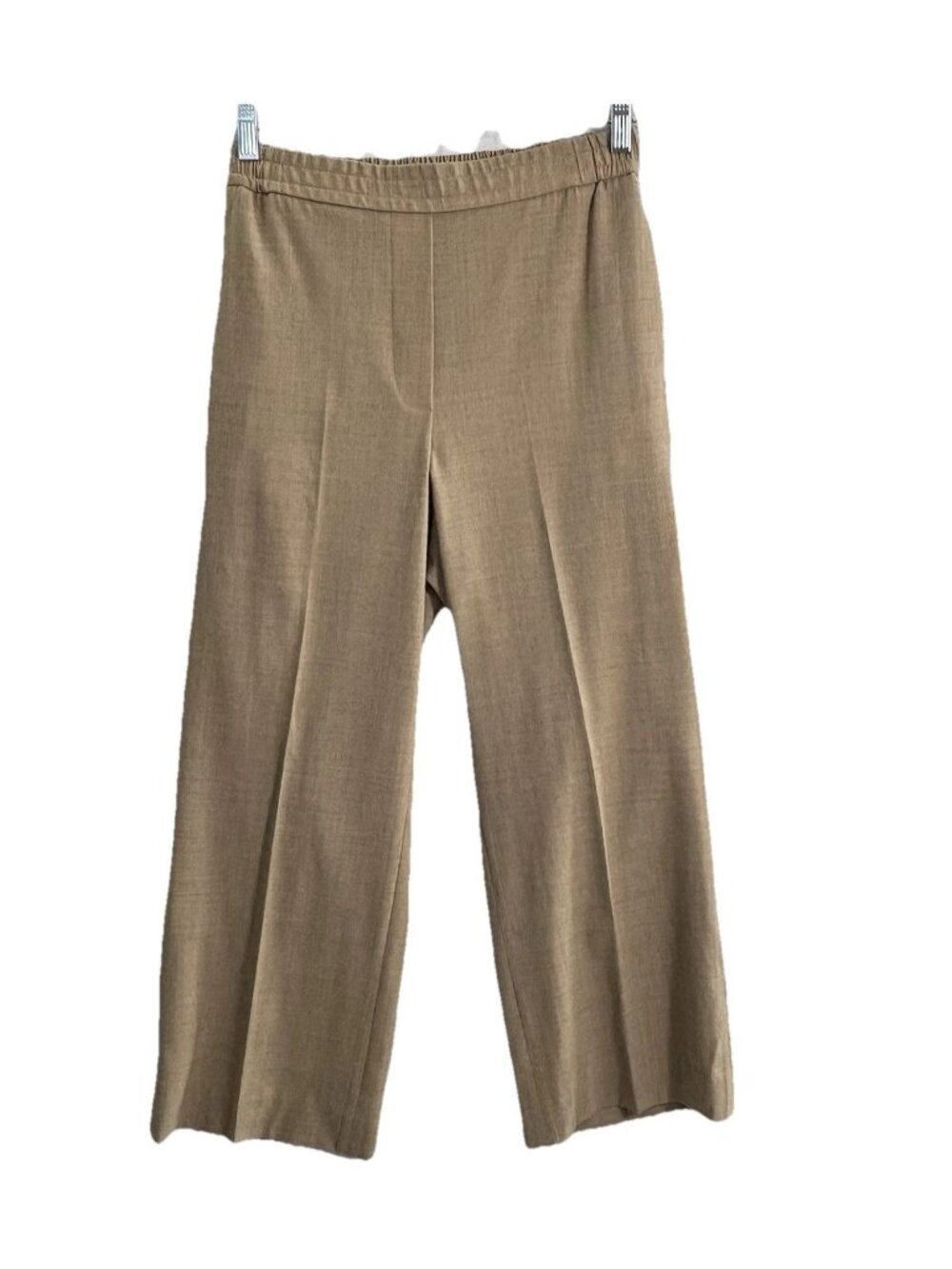 COS Women Wool Blend Elastic Drawstring Waist Wide Leg Pants Sz 28 Tan 2-28